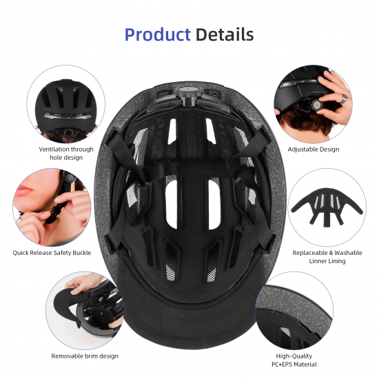 Smart Bicycle Helmet With LED Turn Signal Lights For Men Female Safety Night Electric Car Scooter Bike Riding Helmet Parts